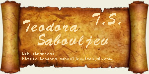 Teodora Sabovljev vizit kartica